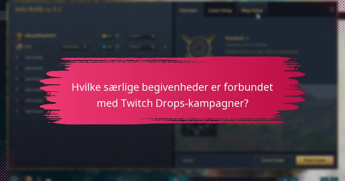 Hvilke særlige begivenheder er forbundet med Twitch Drops-kampagner?