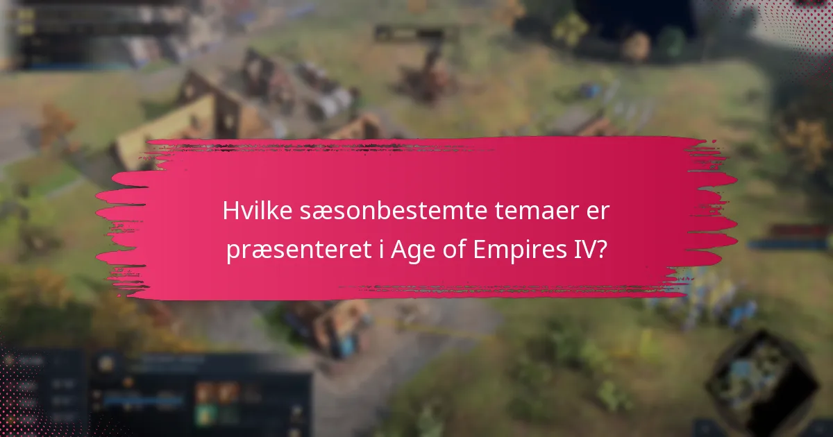 Hvilke sæsonbestemte temaer er præsenteret i Age of Empires IV?