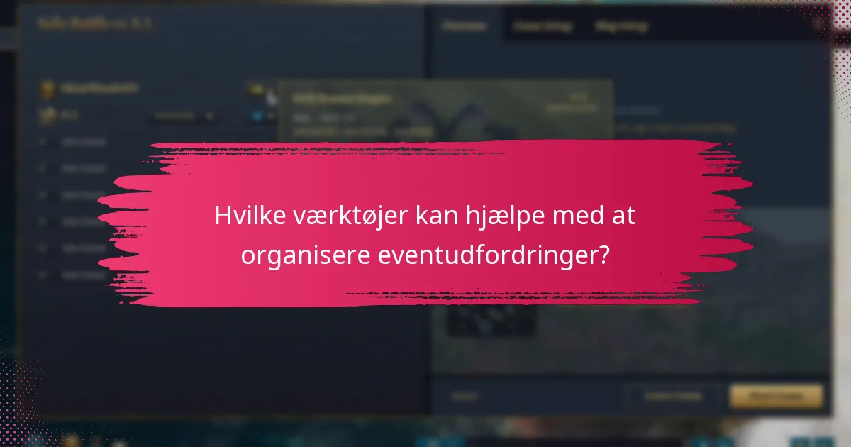 Hvilke værktøjer kan hjælpe med at organisere eventudfordringer?